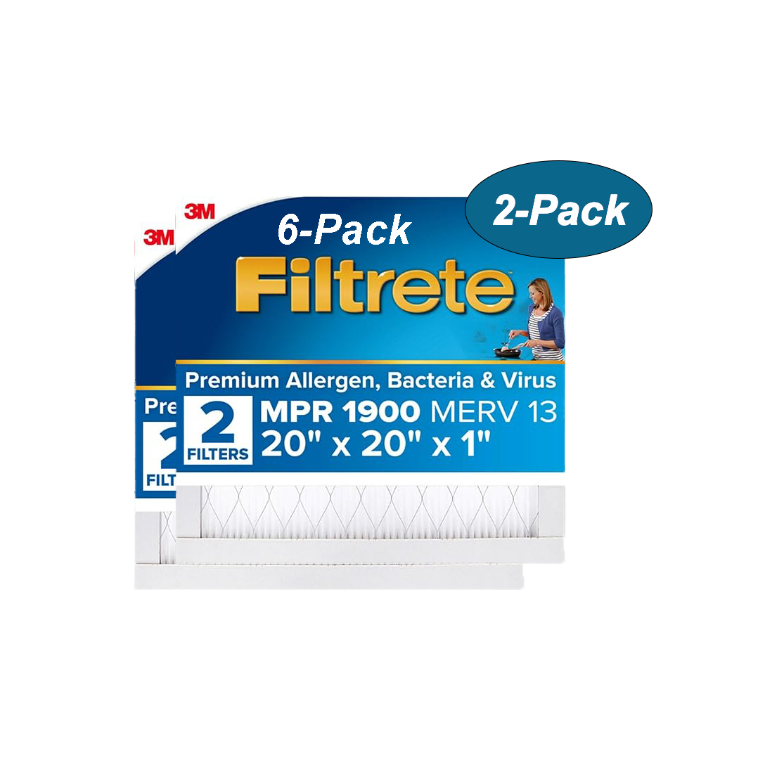 3M Filtrete Healthy Living 1900 MPR Ultimate Allergen Reduction Air Filters - 20x20 2-Pack Main