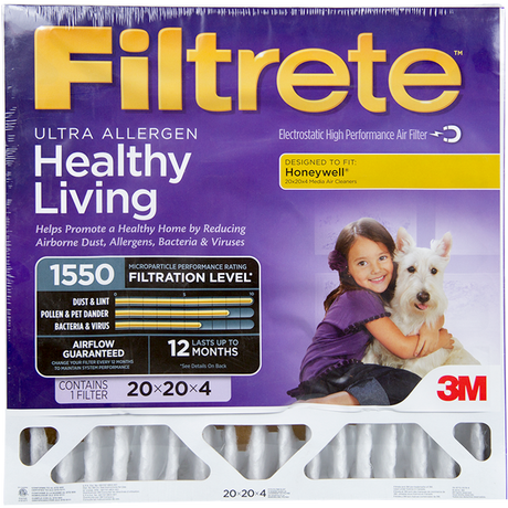 3M Filtrete Healthy Living 1550 MPR 4-Inch Ultra Allergen Reduction Filters 20x20x4