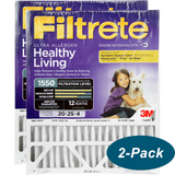 3M Filtrete Healthy Living 1550 MPR Ultra Allergen Reduction Filters 20x25x4 2-PK