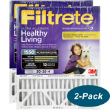 3M Filtrete Healthy Living 1550 MPR Ultra Allergen Reduction Filters 20x25x4 2-PK