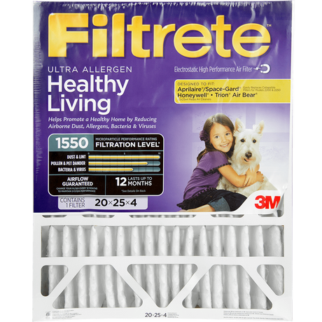 3M Filtrete Healthy Living 1500 MPR 4-Inch Allergen Reduction Filters 20x25x4