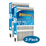 3M Filtrete MPR 1900 4-inch Allergen, Bacteria and Virus Filters 16x25x4 (2 Pack) - Main
