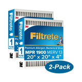 3M Filtrete MPR 1900 4-inch Allergen, Bacteria and Virus Filters 20x20x4 (2 Pack) - Main