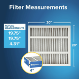 3M Filtrete MPR 1900 4-inch Allergen, Bacteria and Virus Filters 20x20x4 - Dimensions