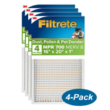 3M Filtrete MPR 700 1-inch Dust, Pollen and Pet Dander Filters 16x20x1 (4 Pack) - Main