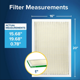 3M Filtrete MPR 700 1-inch Dust, Pollen and Pet Dander Filters 16x20x1 - Dimensions 