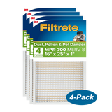 3M Filtrete MPR 700 1-inch Dust, Pollen and Pet Dander Filters 16x25x1 (4 Pack) - Main