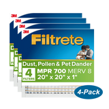 3M Filtrete MPR 700 1-inch Dust, Pollen and Pet Dander Filters 20x20x1 (4 Pack) - Main