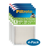 3M Filtrete MPR 700 1-inch Dust, Pollen and Pet Dander Filters 20x25x1 (4 Pack) - Main