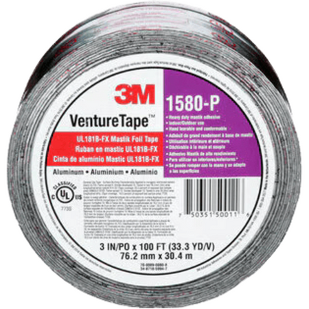3M Venture Tape UL181B-FX Mastik Foil Tape 1580-P, 3 in x 100 ft