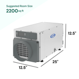 AprilAire E070 70 Pint Crawlspace Dehumidifier suggested room size 2200 sq ft