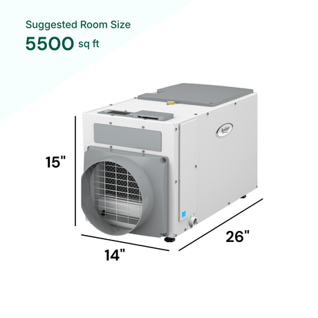 AprilAire E100 100 Pint suggested room size 5500 sq ft