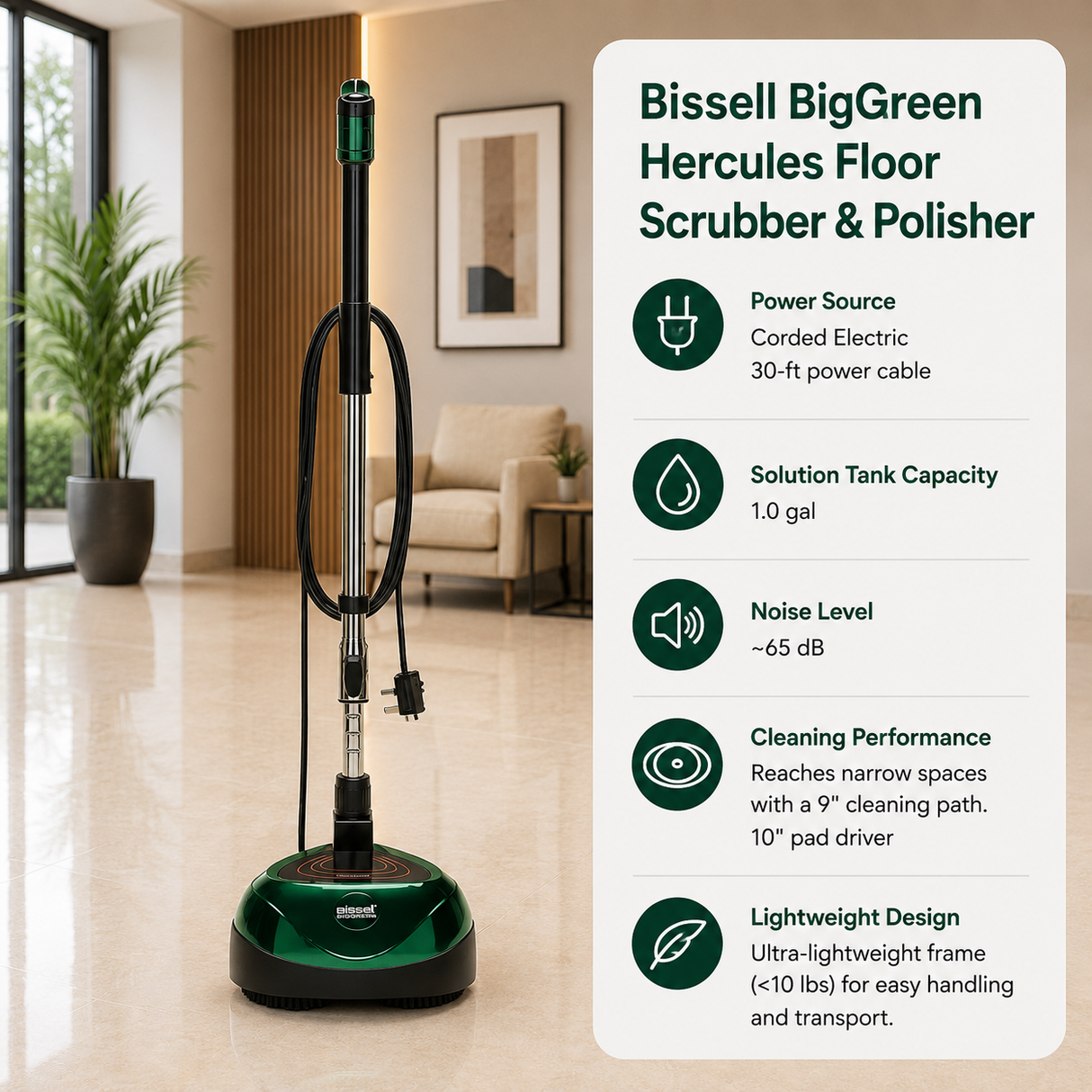 Bissell BigGreen Hercules Floor Scrubber and Polisher – Sylvane