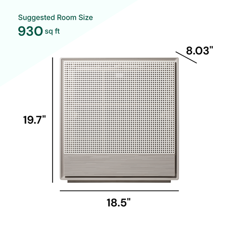 Air filter with dimensions labeled on a white background