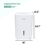 Frigidaire Gallery 50 Pint Wi-Fi suggested room size 4500 sq ft