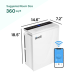 Levoit air purifier with dimensions