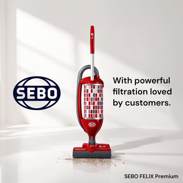 SEBO vacuums with powerful filtration
