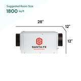 Santa Fe Ultra70 suggested room size 1800 sq ft