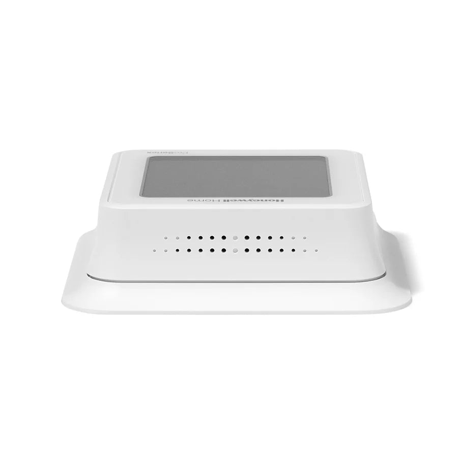 Honeywell Home T6 Pro Programmable Thermostat on white background on its back