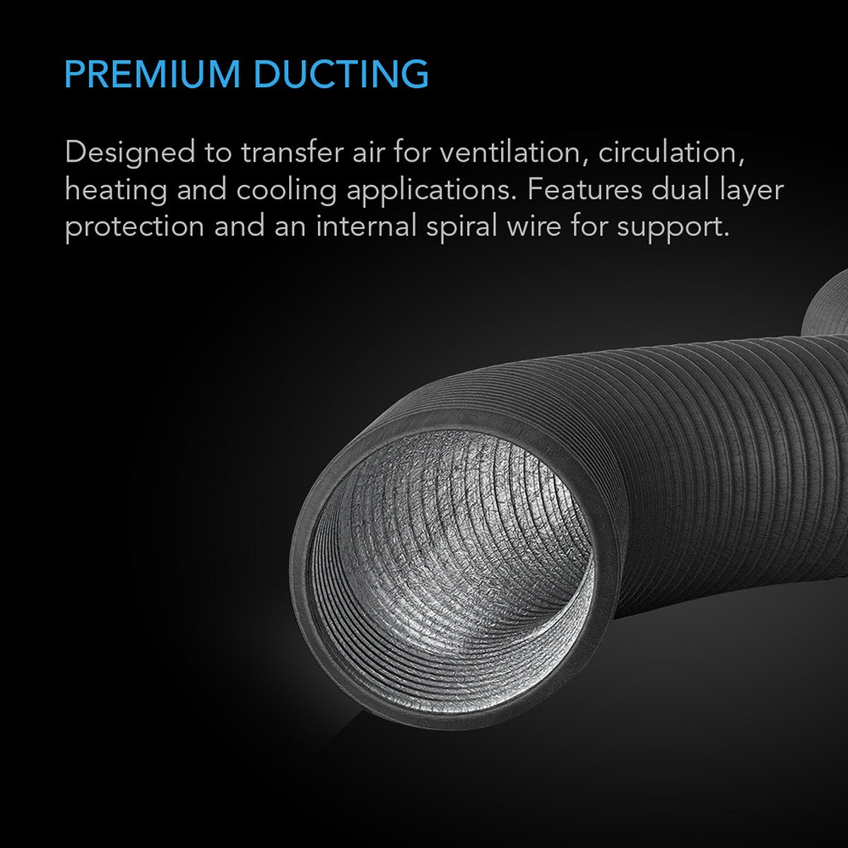 AC Infinity Flexible 12" 4-Layer Heavy Duty Aluminum Ducting - Graphic 1