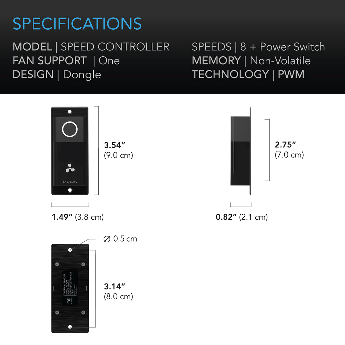Ac Infinity Airlift 12 Inch Shutter Exhaust Fan Speed Controller Specs 2