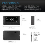 Ac Infinity Airtitan T7 Basement Ventilation Fan Controller Dimensions