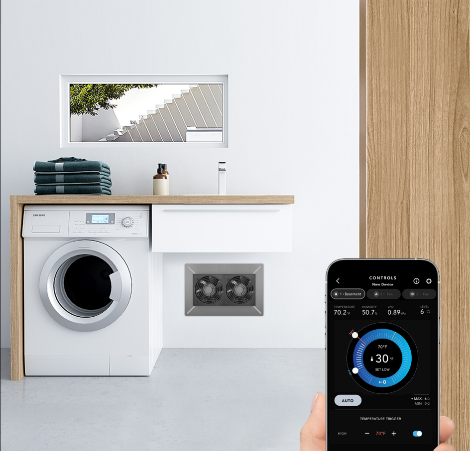 AC Infinity AIRTITAN T7 12-In Ventilation Fan w/ Temperature & Humidity Controller