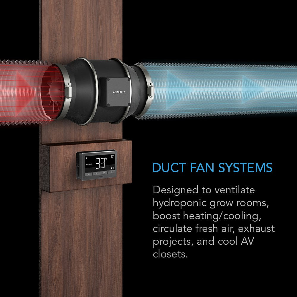 AC Infinity CLOUDLINE T12 12-In Inline Duct Fan w/ LCD Thermal