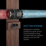 AC Infinity CLOUDLINE T12 12-In Inline Duct Fan w/ LCD Thermal Controller