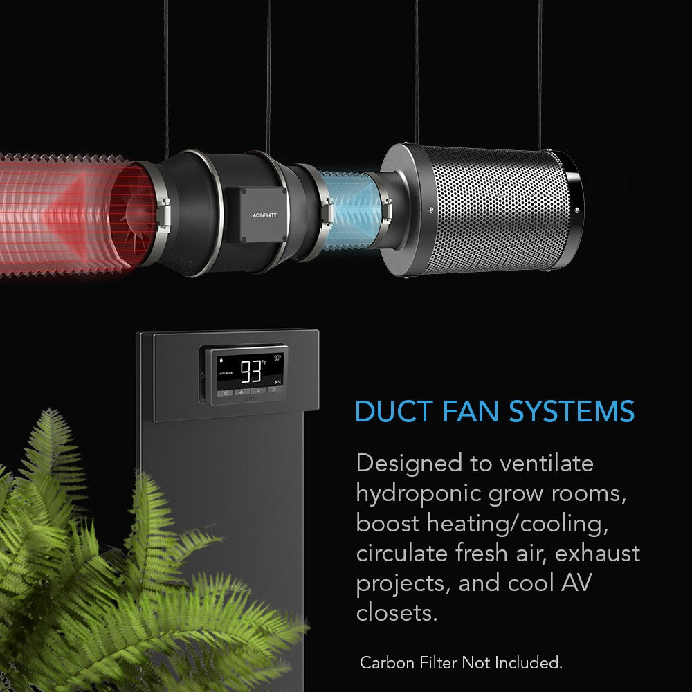 AC Infinity CLOUDLINE T12 12-In Inline Duct Fan w/ LCD Thermal