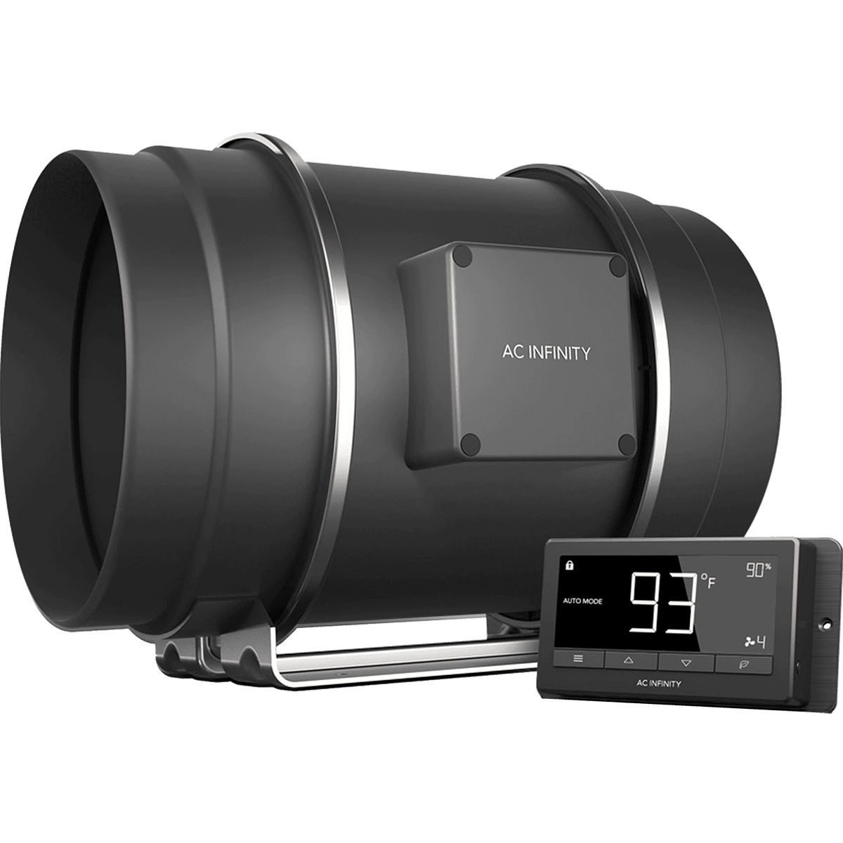AC Infinity CLOUDLINE T12 12-In Inline Duct Fan w/ LCD Thermal Controller
