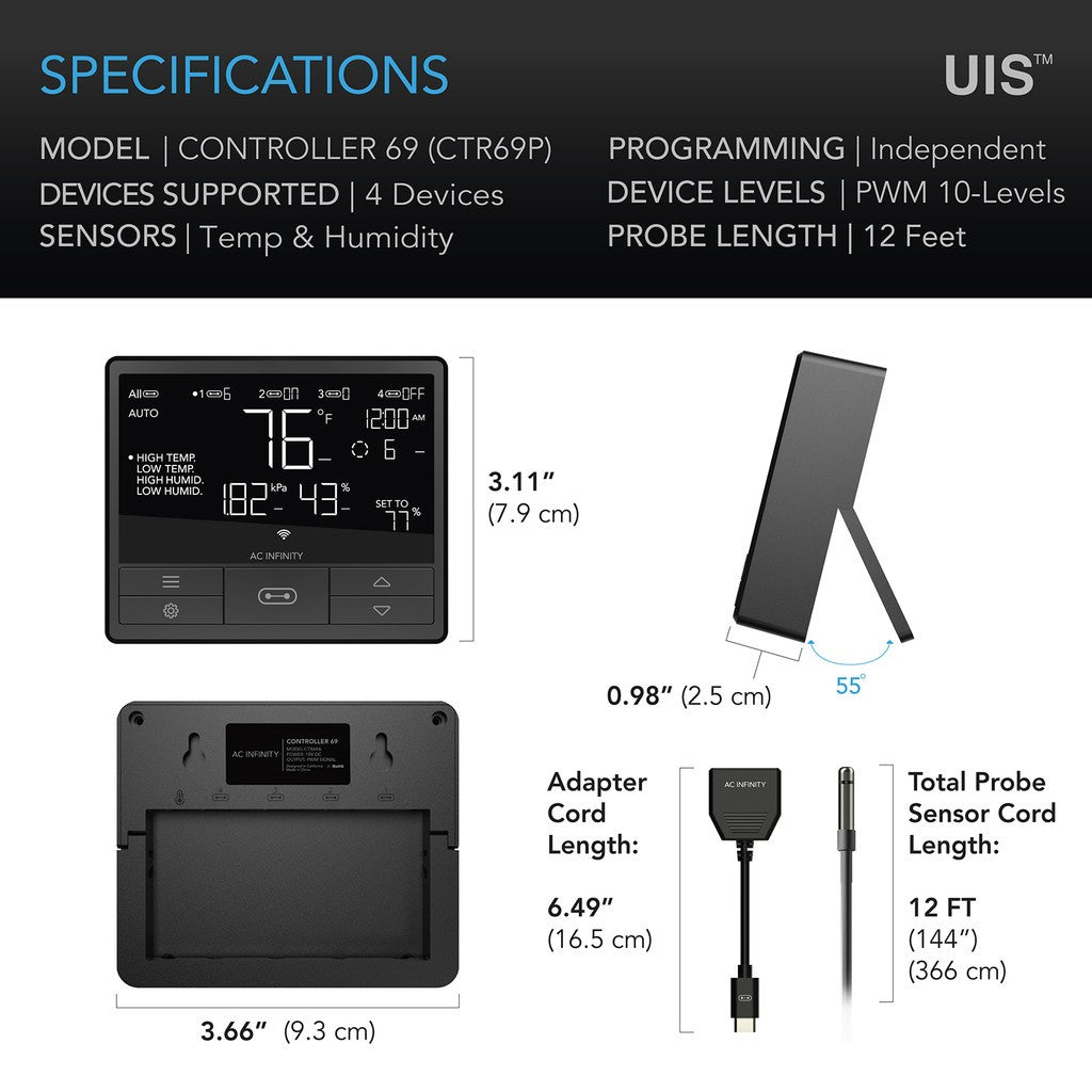 AC Infinity Controller 69 Smart Controller - Bluetooth + Wifi - Main