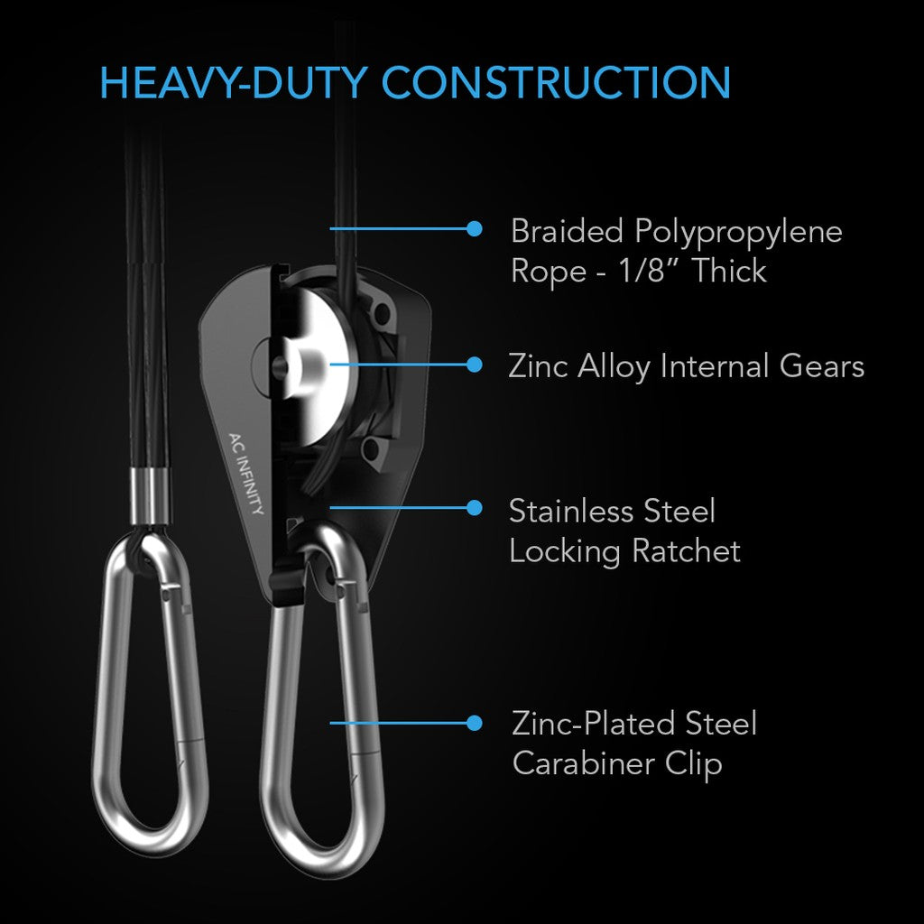 AC Infinity Heavy-Duty Adjustable Rope Clip Hangers