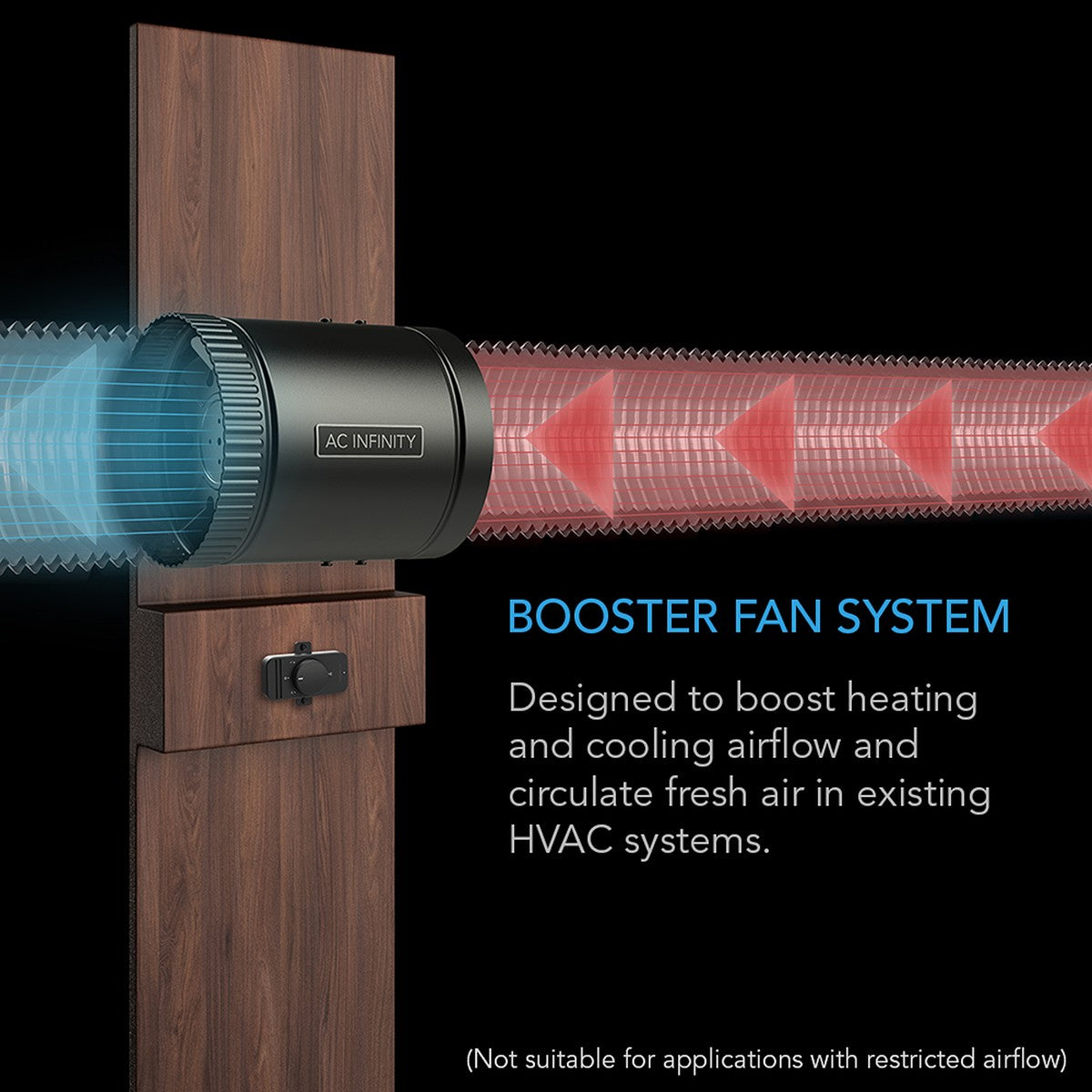 AC Infinity Raxial Inline Duct Booster Fan w/Speed Controller - Graphic 1