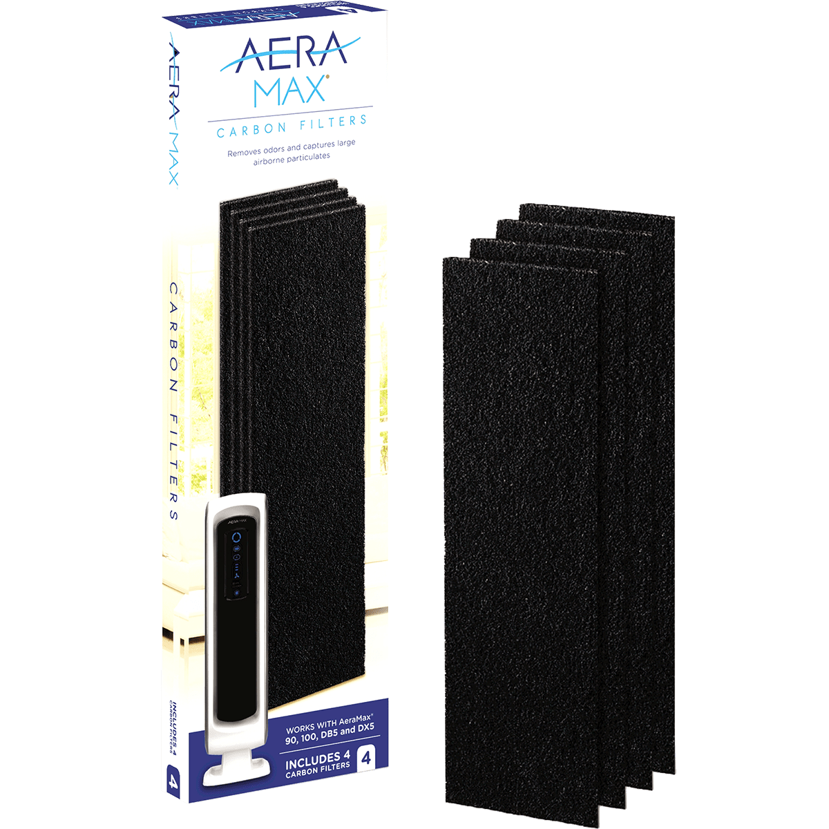 AeraMax Carbon Filters for 90/100/DX5 Air Purifier - 4-Pack - Box
