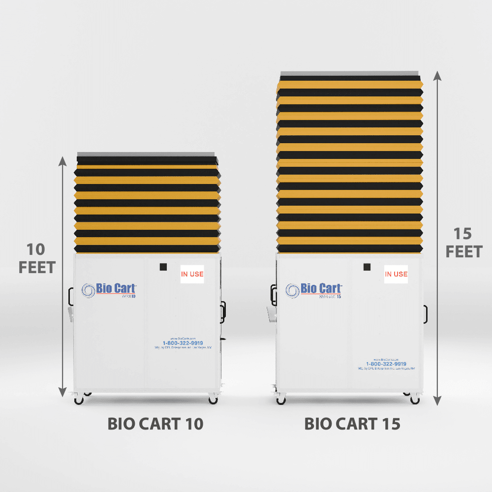 Air-Care Bio Cart HEPA Mobile Dust Containment Kit - Dimensions