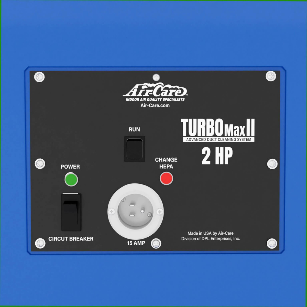 Air-Care TurboMax II 2 HP Negative Air Duct Cleaning Machine - Controls