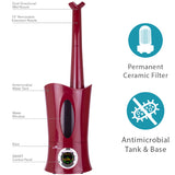 Air Innovations 1.7 Gal. Ultrasonic Cool Mist Humidifier - Features include permanent ceramic filter, antimicrobial tank, & water level window.