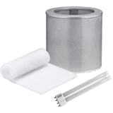 Airpura Prefilter Pk + Carbon Filter + UV Light Bundle for UV600/700/614/714 - Group Image with H-Type UV Bulb