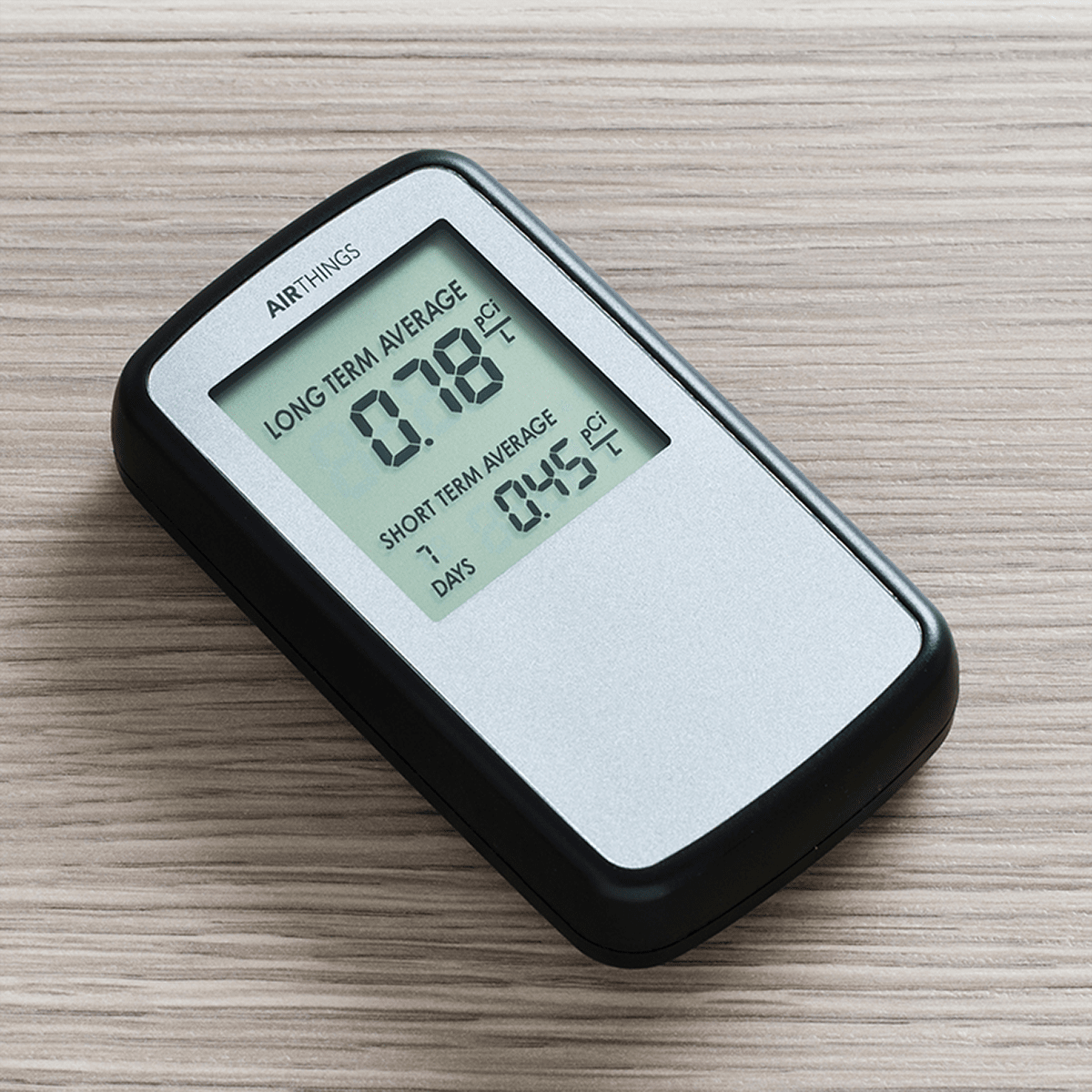 Airthings Radon Gas Monitor - on table