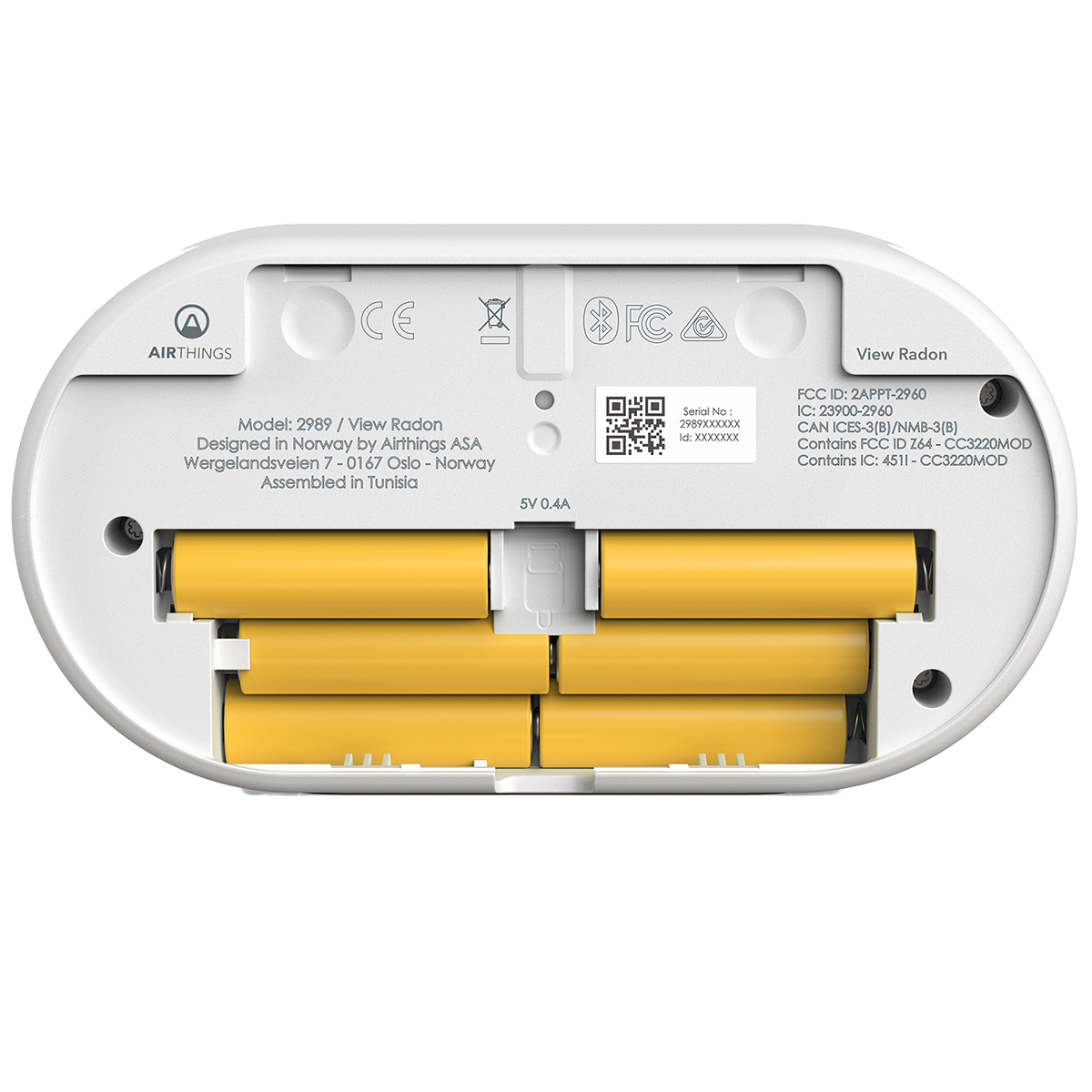 Airthings View Radon Monitor - Batteries