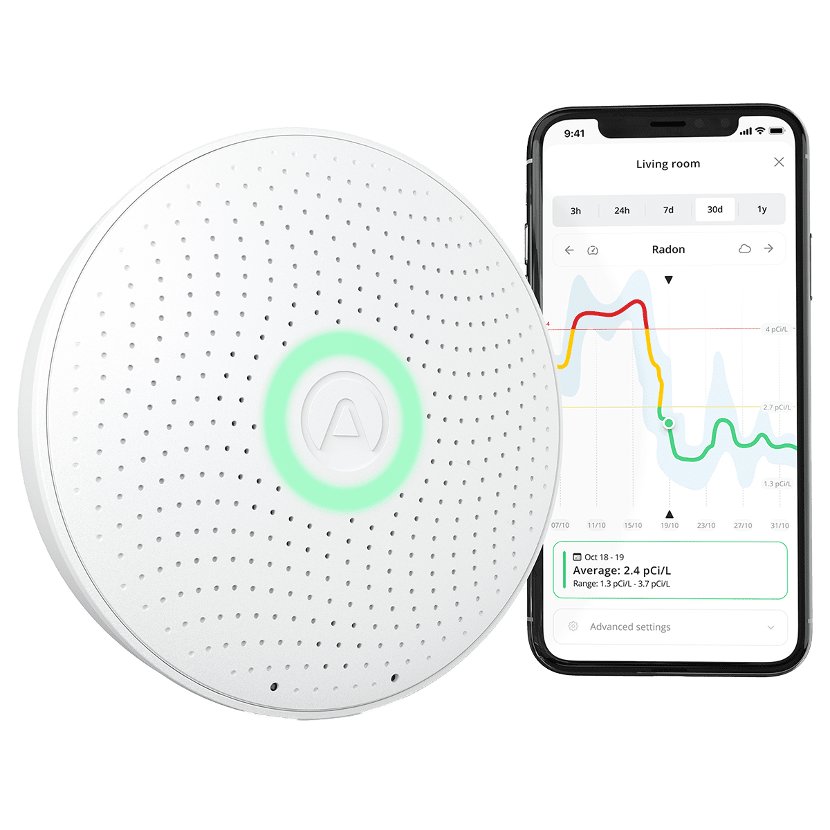 Airthings Wave Plus Smart Indoor Air Quality Monitor + Radon Detection - Main