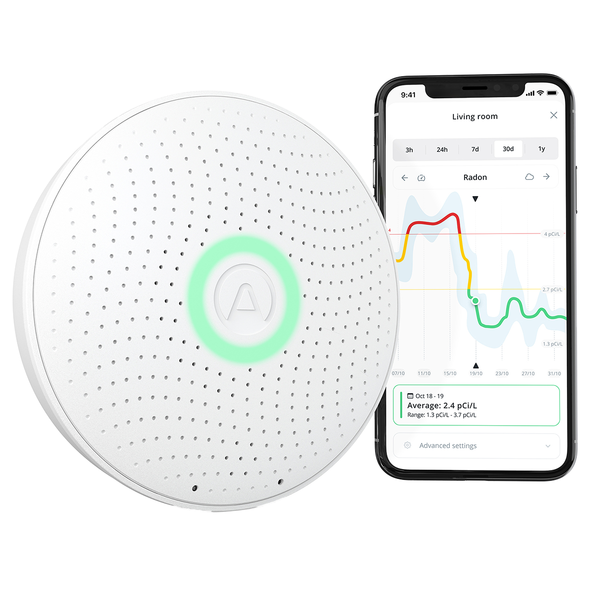 Airthings Wave Plus Smart Indoor Air Quality Monitor + Radon Detection - Main