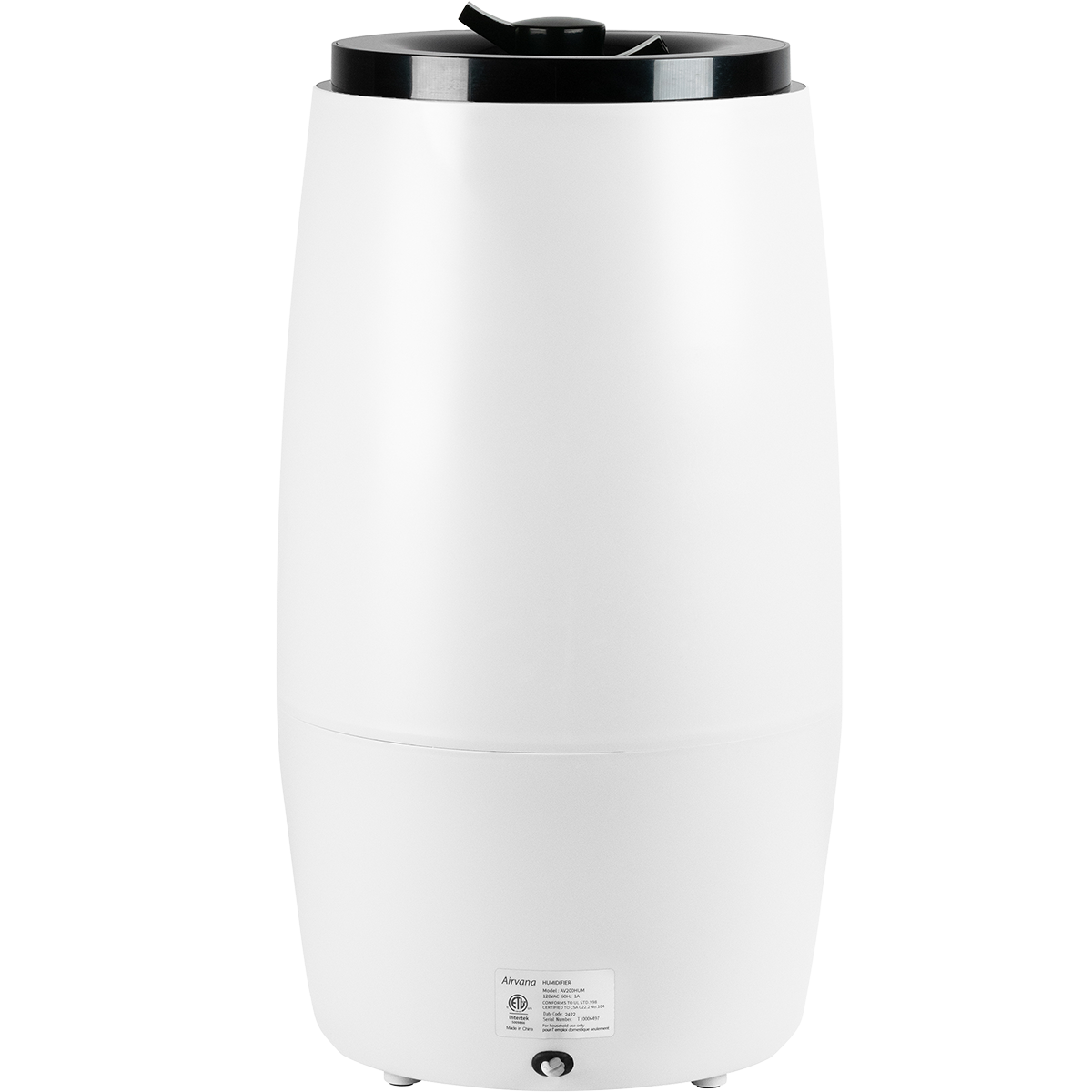 Airvana Aspire 2.25 Gal. Ultrasonic Cool Mist Humidifier - White - Back