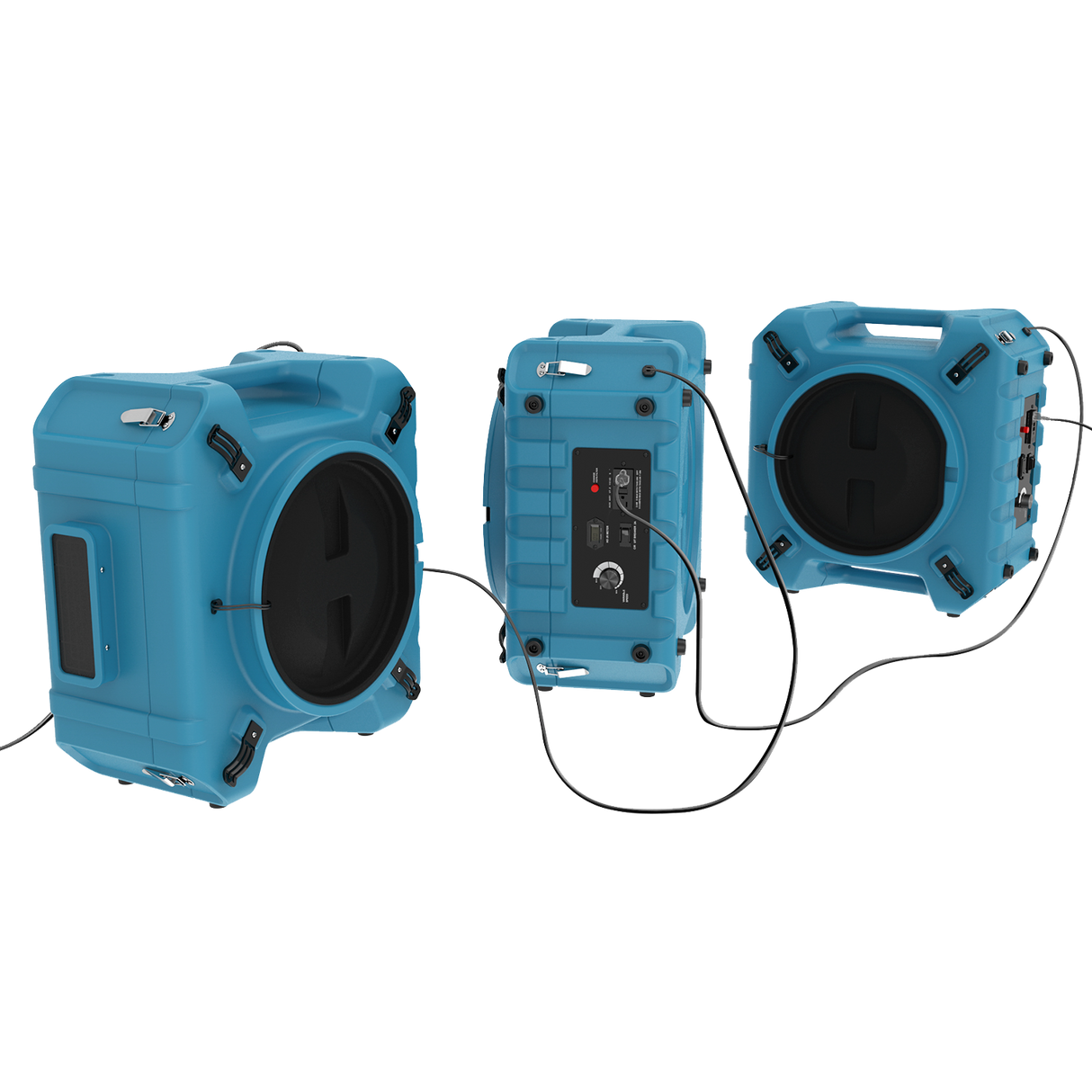 AlorAir PureAiro HEPA Pro 870 Air Scrubber - Three units daisy chained.