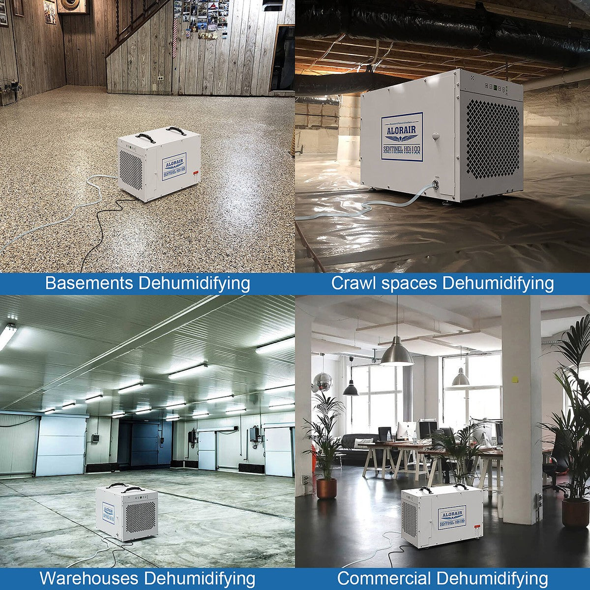 AlorAir Sentinel 100 Pint Whole Home, Crawl Space & Basement Dehumidifier - Infographic