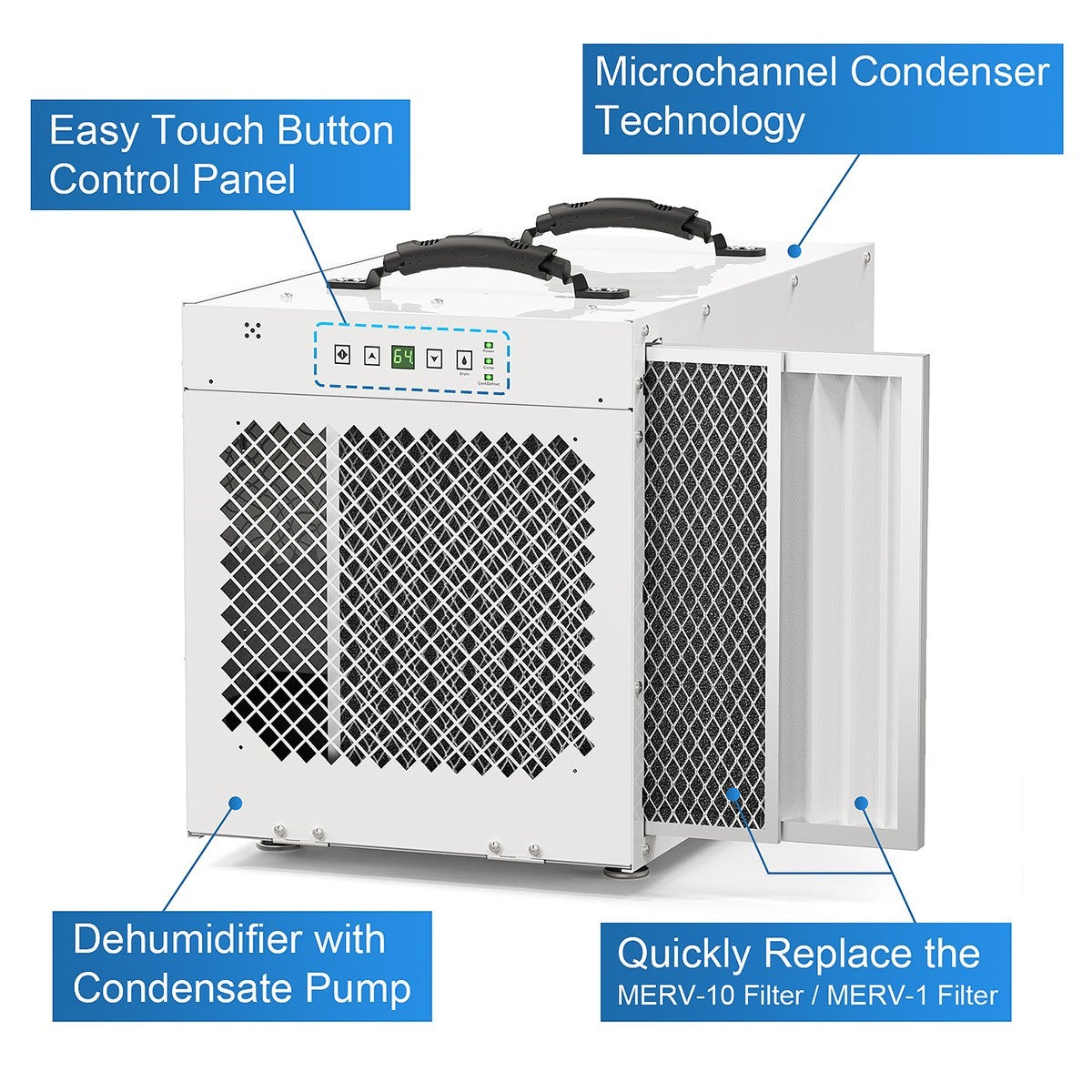 AlorAir Sentinel 120 Pint Whole Home, Crawl Space & Basement Dehumidifier - Infographic