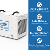 AlorAir Sentinel 120 Pint Whole Home, Crawl Space & Basement Dehumidifier - Infographic