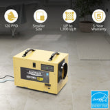 AlorAir Sentinel 55 Pint at AHAM Dehumidifier With Drain Hose for Crawl Spaces or Basements Up to 1,300 Sq. Ft., Gold - Specifications