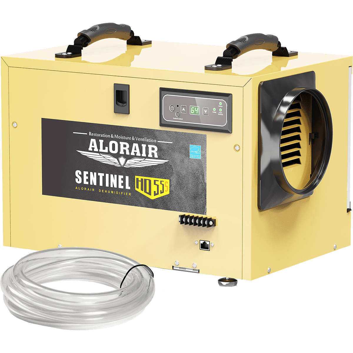 AlorAir Sentinel 55 Pint at AHAM Dehumidifier With Drain Hose for Crawl Spaces or Basements Up to 1,300 Sq. Ft., Gold - Drain Hose